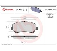 Brembo P49045 Front Disc Brake Pad - Set of 4