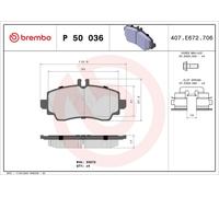 Brembo Brake Pads P 50 036 Front for Mercedes-Benz A-Class