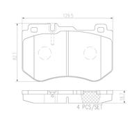 Brembo Front Brake Pad Set fits Mercedes-Benz C-Class 2013-2023 P 50 123