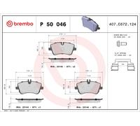 Brembo Front Brake Pad Set fits Mercedes-Benz C-Class CLC-Class CLK SLK P 50 046