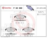 P 50 069 Disc Brake Brake Pad Set Front Fits Mercedes CLS Shooting Brake Brembo