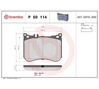 Brembo Brake Pads P50114 Front Set 4x for Mercedes-Benz S/E-Class, CLS