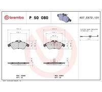 Brembo Front Brake Pad Set fits Mercedes-Benz Sprinter 2-T VW LT P 50 080