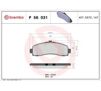 Brembo P56031 Brake Pad Set Front With Anti-Squeak Plate Fits Nissan Micra