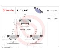 Brembo Front Brake Pad Set fits Opel Adam Vauxhall Adam 1.2 1.4 1.0 1.3 P 59 083