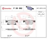 BREMBO P 59 092 Brake pad set