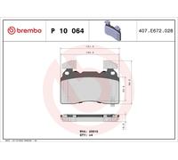 BREMBO P 10 064 Brake pad set