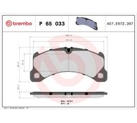 Brembo Front Brake Pad Set fits Porsche Panamera 2016-2025 3.0 4.0 2.9 P 65 033