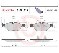 P 06 019 Disc Brake Brake Pad Set Front Fits Alpina Roadster V8 Audi TT Brembo