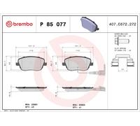 Brembo Front Brake Pad Set fits Seat Cordoba Skoda Fabia VW Polo P 85 077