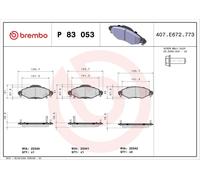 Brembo Front Brake Pad Set fits Toyota Yaris/Vitz 1999-2005 1.0 1.3 1.4 1.5