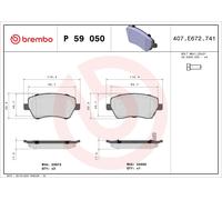 Brembo Front Brake Pad Set fits Vauxhall Agila 2008-2014 1.0 1.3 1.2 P 59 050