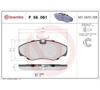 Brembo Front Brake Pad Set fits Vauxhall Vivaro 2003-2014 2.0 2.5 P 56 061