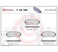 Brake pads P 28 068 BREMBO for HONDA CR-V III CR-V IV ODYSSEY CR-V V ZR-V