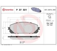 Brembo Brake Pad Set P37021 – Front Disc Brake, Advics System for Jeep Cherokee