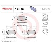 Brembo P59055 Front Disc Brake Pad - Set of 4