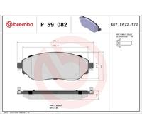 p59082 Kit Pair Brake Pills Skates Brembo Front Guaranteed