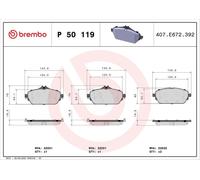 P50119 Front Brake Pad Set 4x Pads Prepared For Wear Indicator Braking By Brembo