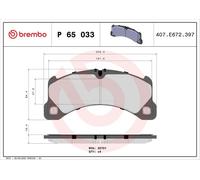 P 65 033 BRAKE PAD SET, DISC BRAKE PORSCHE MACAN 2.0