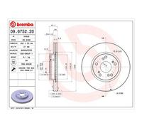 Brembo Front Pair Vented Brake Discs 09.6752.20 - Fits HONDA