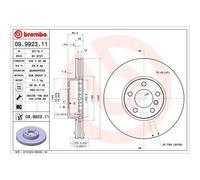 Brembo Front Single Vented UV Coated Brake Disc 09.9923.11 - Fits BMW X5 (E70)