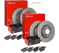 Brembo Front Vented 280mm & Rear Perforated 282mm Brake Discs & Pads fits Audi
