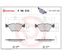 BREMBO P 06 012 Brake pad set