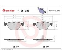 BREMBO P 06 036X Brake Pad Set, disc brake for BMW,BMW (BRILLIANCE)