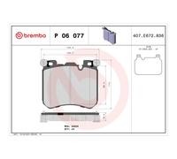 Brembo Brake Pad Set P 06 077 Front Axle Fits BMW X5 X6 Rolls-Royce Dawn Ghost Wraith