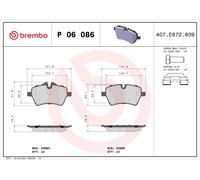 BREMBO P 06 086 Brake Pad Set, disc brake for MINI