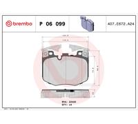 BREMBO P 06 099 Brake Pad Set, disc brake for BMW,BMW (BRILLIANCE),TOYOTA