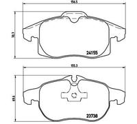 Brembo Brake Pads Set P10011 Front with Piston Clip - Fits Opel Signum, Saab 9-3, Vauxhall