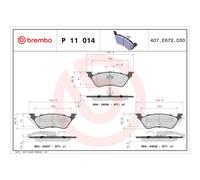 BREMBO P 11 014 Brake pad set
