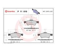 BREMBO P 11 015 Brake pad set