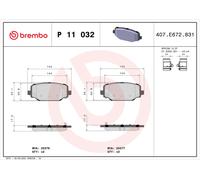 BREMBO P 11 032 Brake Pad Set, disc brake for CHRYSLER,DODGE,FIAT,LANCIA,VW