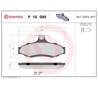 BREMBO P 15 005 Brake pad set