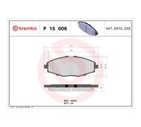 Brake pads P 15 006 BREMBO for CHEVROLET DAEWOO