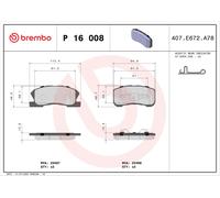 BREMBO P 16 008 Brake pad set