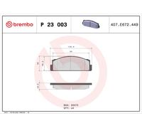 BREMBO P 23 003 Brake Pad Set, disc brake for AUTOBIANCHI,FIAT,FSO,INNOCENTI,LAN