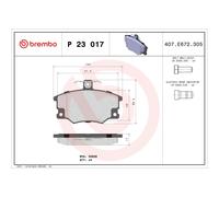 BREMBO P 23 017 Brake Pads Set Front for Tempra Tipo Dedra Panda Regata Punto De