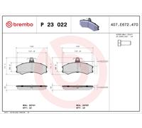 BREMBO P 23 022 Brake pad set