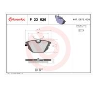 BREMBO P 23 026 Brake Pads Set Rear for Tempra 33 Dedra Tipo 155 145 146 Delta M