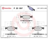 BREMBO P 23 057 Brake Pad Set, disc brake for FIAT,LANCIA
