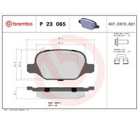 BREMBO P 23 065 Brake Pad Set, disc brake for ALFA ROMEO,FIAT,LANCIA