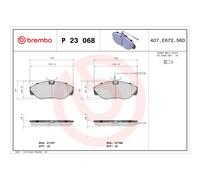 BREMBO P 23 068 Brake Pads Set Front for Ducato Boxer JUMPER