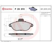 BREMBO P 23 072 Brake Pad Set, disc brake for CITRO?N,FIAT,PEUGEOT