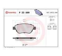 Brembo Brake Pad Set P 23 099 - Front Disc Brakes - Fits FIAT 500, 500 C, Idea, Panda