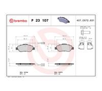 Brake pads P 23 107 BREMBO for FIAT FORD