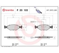 BREMBO P 23 122 Brake pad set