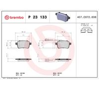 BREMBO P 23 133X Brake Pad Set, disc brake for ALFA ROMEO,DODGE